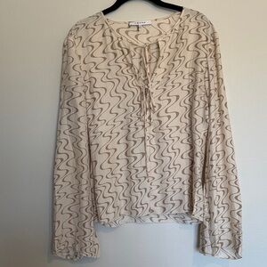 FRAME Long Sleeved Silk Blouse Small